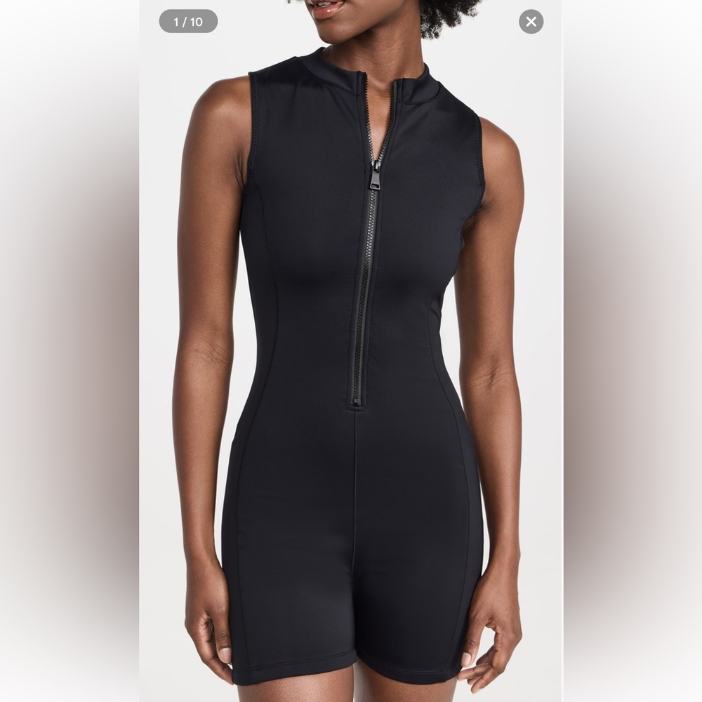 Good American Compression Zip Up Swimsuit Sz S #WW